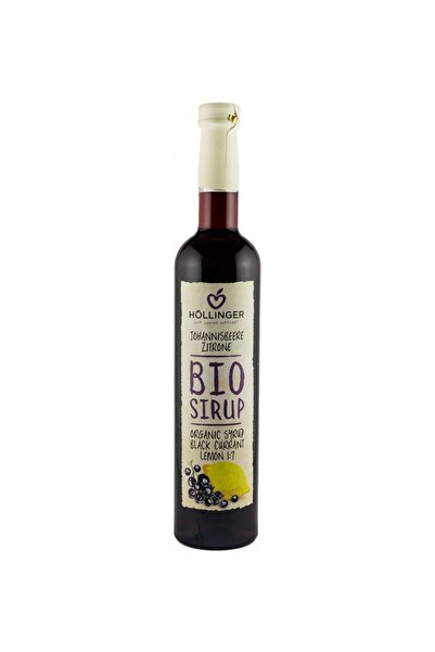 Hollinger Organic blackcurrant syrup with lemon, 500ml