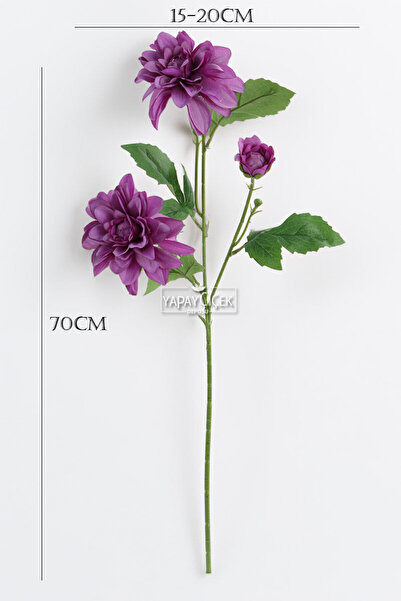 Yapay Çiçek Deposu Yapay Çiçek 3lü Yıldız Gülü Dalı 70 cm Lila