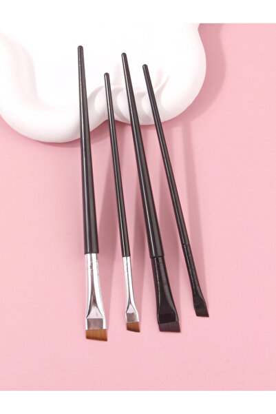 Choice6 فرشاة تحديد العيون السائلة السوداء، 2 قطعة، رفيعة للغاية، ذات زاوية مائلة، ذات رأس مسطح، فرشاة حواجب