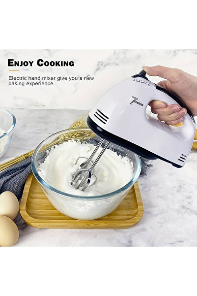 SaengQ EU TY169-white مضرب بيض كهربائي محمول باليد، خلاط أوتوماتيكي منزلي، بي...