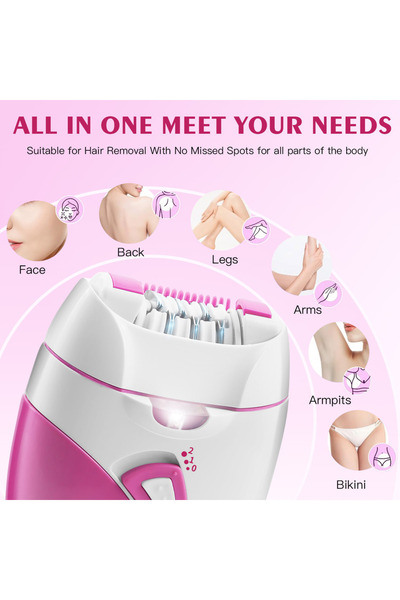 Choice ماكينة إزالة الشعر الكهربائية من هاتيكر للنساء قابلة لإعادة الشحن عبر USB لإزالة شعر الجسم بالكامل والوجه والبكيني وتحت...