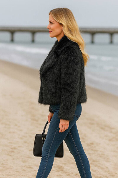 CİDDE Жіночий преміум-якості регулярний фасон Araboy Lolita штучне хутро пальто