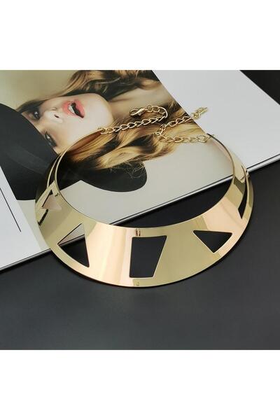 Pursehuit Κολιέ σε χρυσό χρώμα, με γεωμετρικά κοψίματα, Cataleya C4