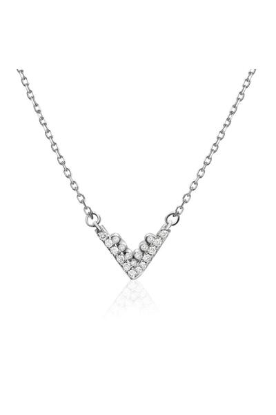 Pursehuit Κολιέ από ασήμι 925, επιπλατινωμένο με ρόδιο, με πέτρες ζιργκόν, Ni...