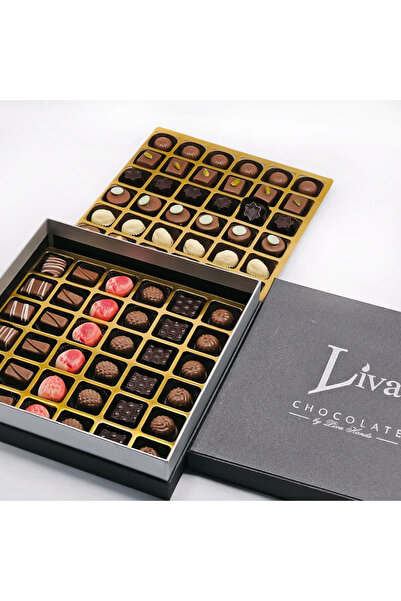Liva Shop 2 Katlı Siyah Kutulu Spesiyal Çikolata 72 adet