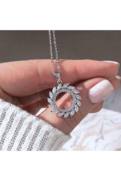 Pursehuit Κολιέ σε ασημένιο χρώμα με πέτρες ζιργκόν, Sigmar C10