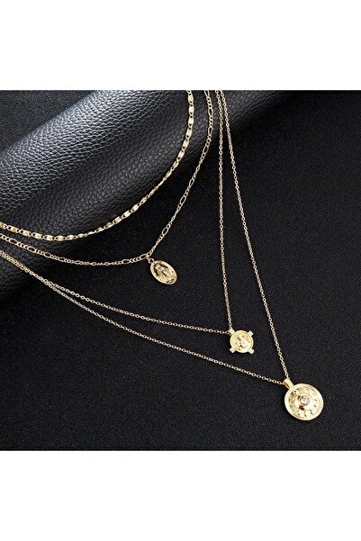 Pursehuit Κολιέ σε χρυσό χρώμα, σε 4 στρώσεις, με νομίσματα, Telma C12