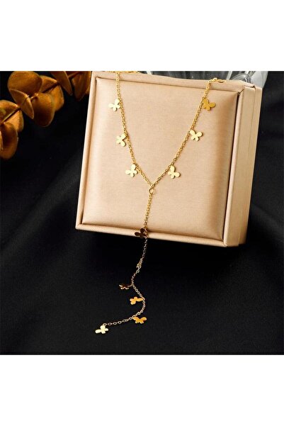 Pursehuit Colier auriu, realizat din oțel inoxidabil, suflat cu aur de 18k, c...