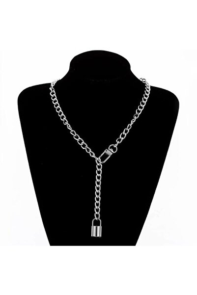 Pursehuit Κολιέ σε ασημένιο χρώμα, με λουκέτο, Debbi C9