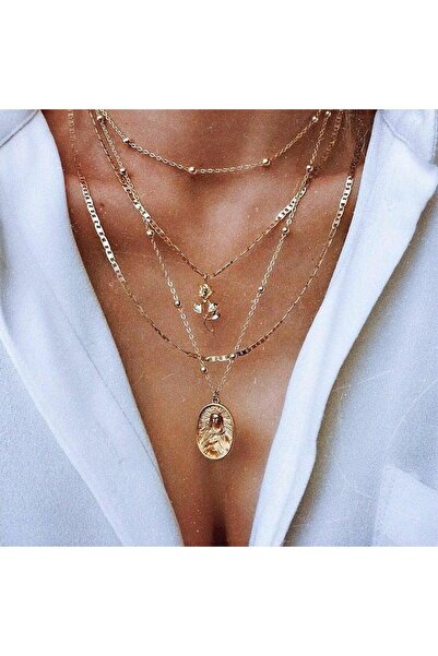 Pursehuit Κολιέ 4 στρώσεων, χρυσό, Karlovna C9