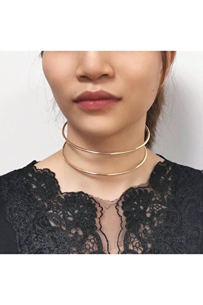 Pursehuit Κολιέ choker, χρυσό, σε 2 στρώσεις, Gusta C5