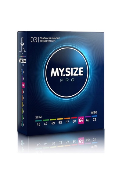 MY.SIZE Premium My Size PRO Condoms, thin and durable, size 64mm, 1 box x 3 pcs
