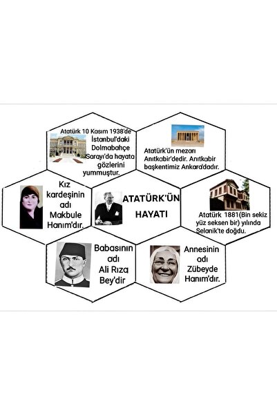 PRİME Concept Ataturk Corner Ataturk's Life 50 X 70 (Vinyl Canvas) Digital Print