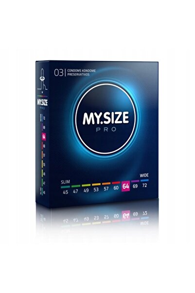 MY.SIZE Premium My Size PRO Condoms, thin and durable, size 64mm, 1 box x 3 pcs
