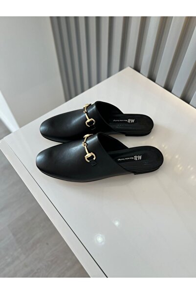 M&B Gold Buckle Women's Slippers. Flat Sole, Large Size