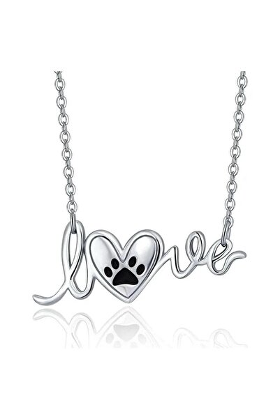 Pursehuit Colier argintiu, cu pandantiv, Love C10