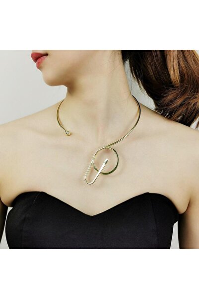 Pursehuit Χρυσό κολιέ, φτιαγμένο από λυγισμένο σύρμα, Nicole C5