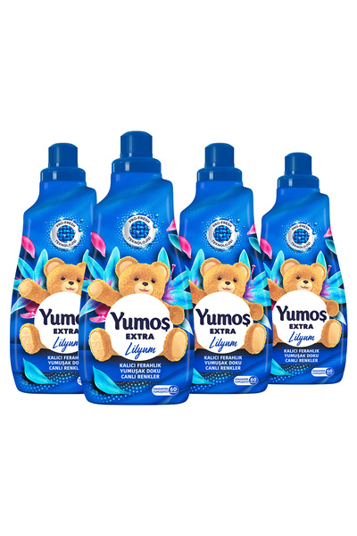 Yumoş Extra Konsantre Çamaşır Yumuşatıcı Lilyum 1440 ml x4 Anahtarlık Hediye