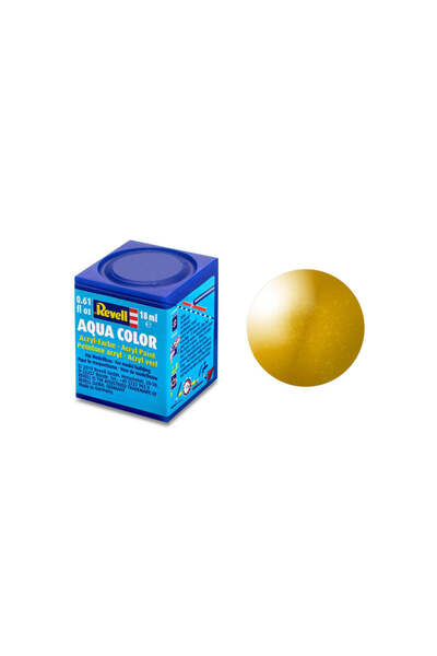 REVELL Aqua Metallic Brass Paint - 18ml - Water-Based