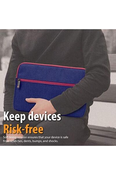 Promate Water-Resistant Laptop Sleeve, Portable Multi-Pocket 11 Inch Fabric Laptop Case Cover with S