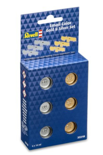 REVELL Enamel Paint Set – Gold & Silver (6 X 14 Ml) –
