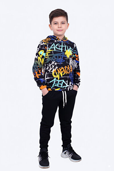 FYK KİDS TEPLÁKOVÁ SOUPRAVA S KAPUCÍ A VZOREM PRO CHLAPEC