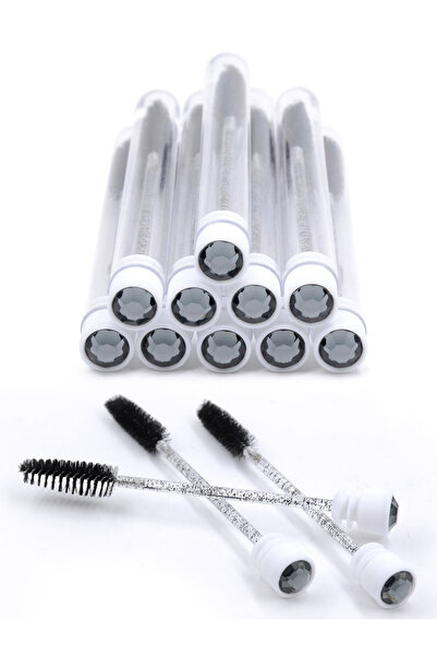 Choice1 فرشاة الماس السوداء 10 قطع من فرش الرموش أنابيب قابلة لإعادة الاستخدام رموش ماسكارا فرش تمديد الرموش I