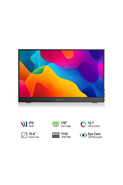 Koorui 15.6" E1511A 60Hz IPS FHD Type-C Taşınabilir Monitör
