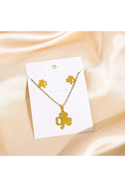 Pursehuit Σετ κολιέ και σκουλαρίκια, χρυσός, ανοξείδωτο ατσάλι, επιχρυσωμένο ...