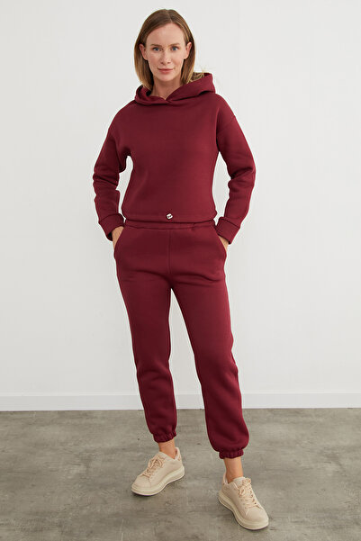 Fulla Moda 3 Thread Basic Hooded Jogger Set with Waist Stopper
