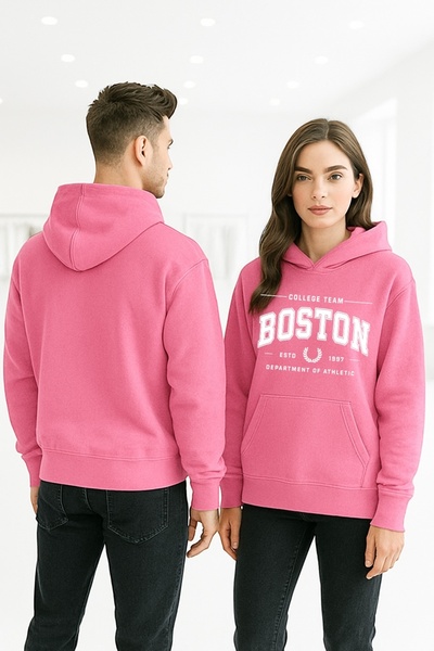 ArtYus سويت شيرت بقلنسوة مطبوعة ملونة من بوسطن كولاج