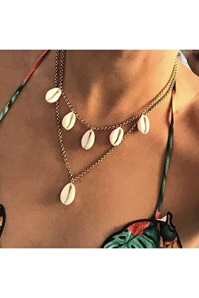 Pursehuit Colier cu 2 straturi, cu scoici, auriu, Karissa C9