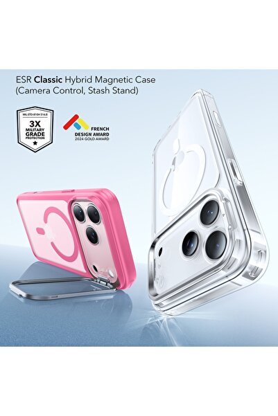ESR Θήκη για iPhone 17 Pro Max, Κλασική υβριδική βάση HaloLock, ροζ