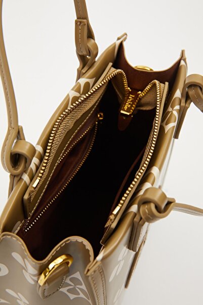 Levidor Green Printed Symbol Pattern Handbag