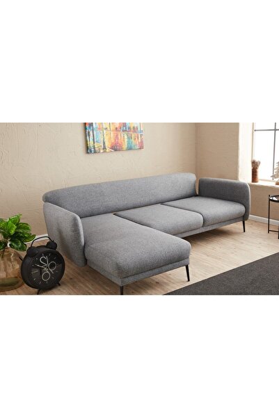 Rabi Venüs Yataklı Köşe Koltuk Gri Sol