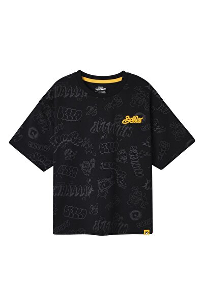 Giordano Junior's Comfort Fit Minions All-Over Print Sorona Jersey Tee