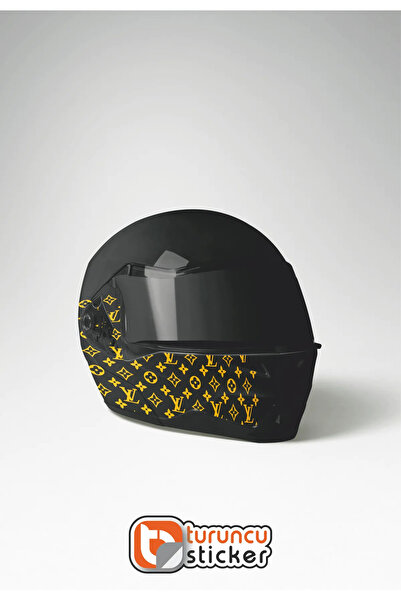 Turuncu Sticker Lv Pattern Sticker 25X25 cm Yellow - Vehicle - Motorcycle - Laptop - Helmet Sticker