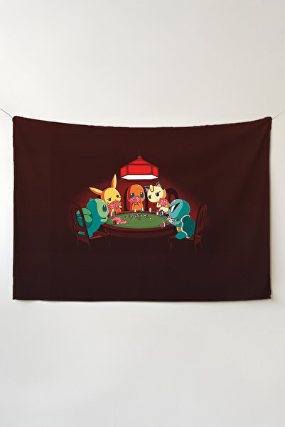 Charmbi غطاء جداري أفقي من بوكيمون - سجادة جدارية من القماش عالي الجودة بتصمي...