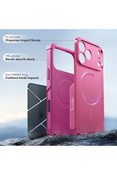 ESR Θήκη για iPhone 17 Pro Max, Magsafe, Cyber Halolock, Ροζ