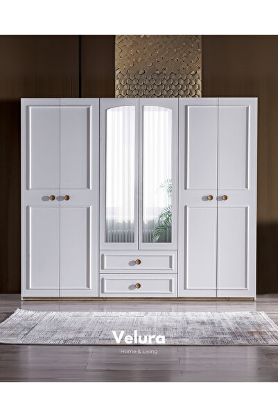 Velura Home & Living Legna 6 Kapaklı Aynalı Gardırop (Dolap)