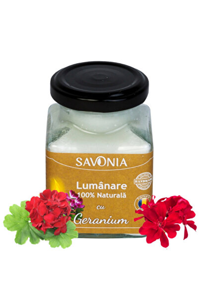 Savonia Geranium - Lumanare 100% Naturala 200 g,