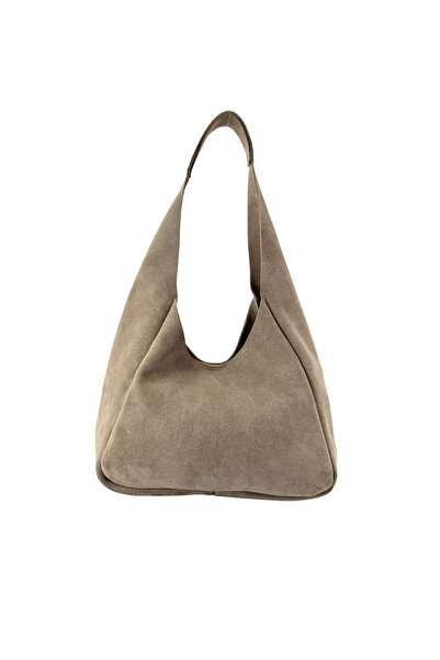 Hobby 26012S-Hakiki Süet Deri Kadın Omuz Çantası