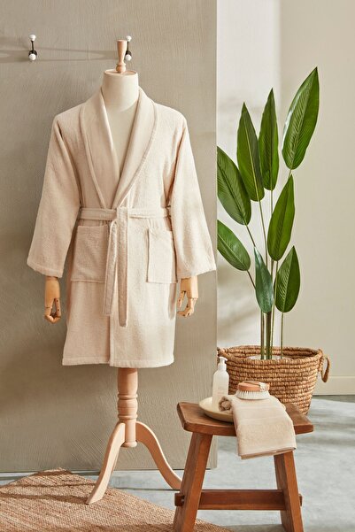 Karaca Home Andy %100 Pamuk Bornoz Seti S/M Bej