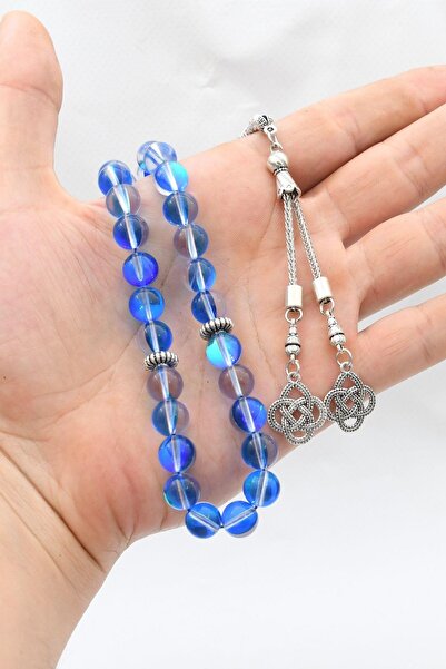Prestige Natural Thermal Quartz Stone 33 Beads Prayer Beads with Metal Tassel 10mm Sphere Cut 902247