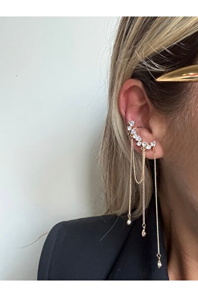 Rossetto Atelier İthal Gold Shiva Küpe & Earcuff