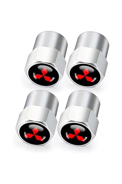 General Store Set 4 capace pentru valve auto, aluminiu, SA&SO General Store®, Hexagon, MITSUBISHI, argintiu