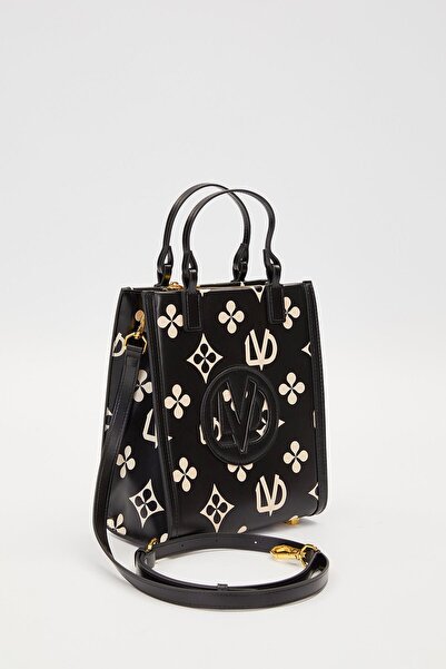 Levidor Black Printed Symbol Pattern Handbag