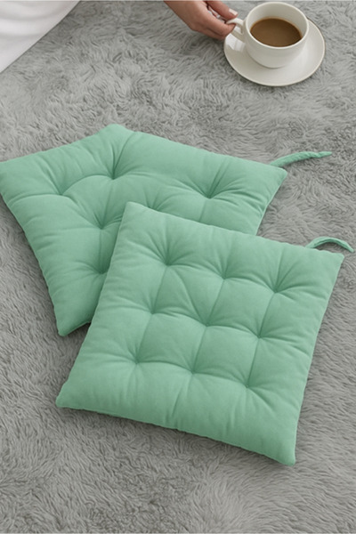 İstanbul kumaş 4-Piece Chair Cushion – Lace-Up, Non-Collapsible Sponge Filled, Washable – 40X40 cm