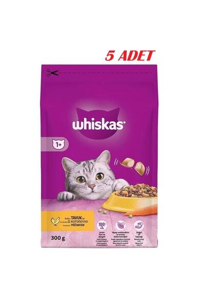 Whiskas Tavuklu Sebzeli Kuru Kedi Maması 300 Gr*5 ADET