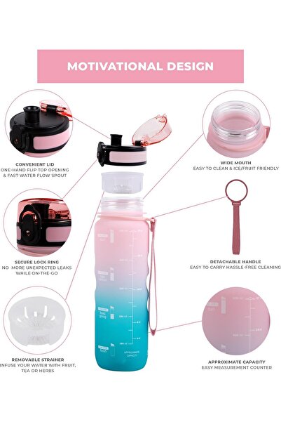 LA' PRECIOUS Water Bottle for Kids & Adults,500ML, 350ML -USA Tritan Material, Non-Toxic BPA Free,